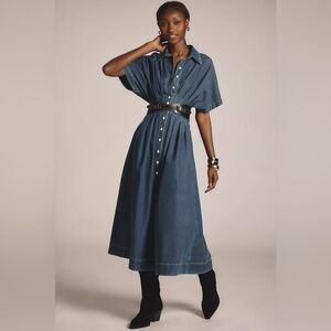 Anthropologie Blue Midi Dress